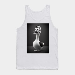 Cute funny duck black and white photograph Tank Top